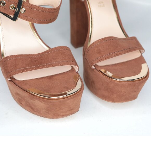 Primadonna Collection Platform Sandal 90s Heels Brown Gold Bratz Summer Boho - Picture 7 of 12